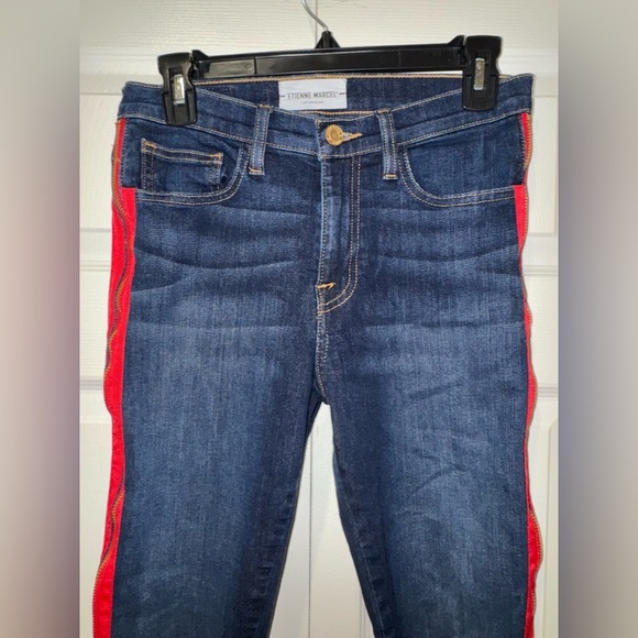 Etienne Marcel Jeans w/ red zipper. Raw hem. Size 27. GUC - Picture 5 of 16